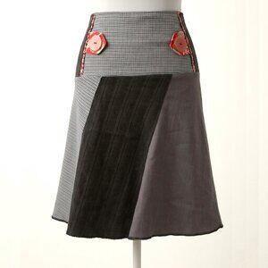 CREATION ENCORE - Striped A-Line Midi Skirt - Made in Montreal - Size Medium